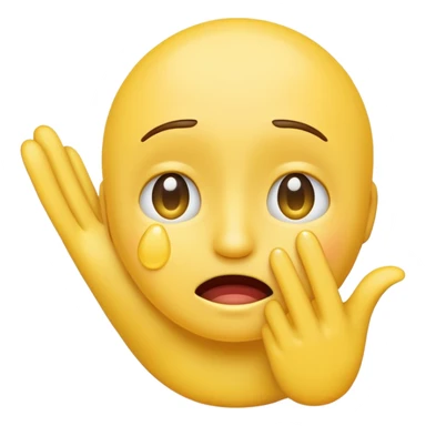 a crying emoji with an open hand in front of it sticker