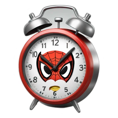 Funny spiderman alarm clock sticker