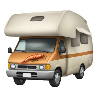 camping car shrimp sticker