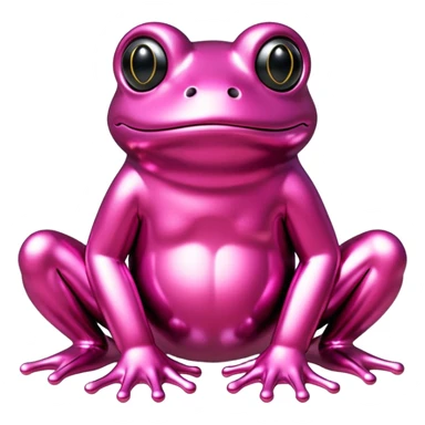   jeff koons style metallic pink frog sculpture  sticker