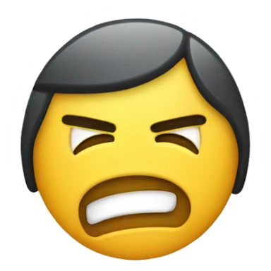 classic apple iphone brand yellow face emoji style annoyed funny gun tired circle yellow face emoji sticker