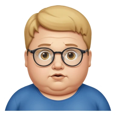 obese boy with spectacles sticker