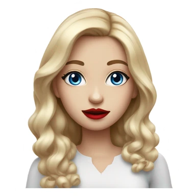 Realistic girl, blue eyes, red lipstick and fantastic  sticker