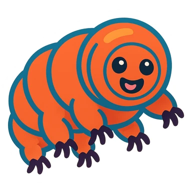 friendly expression vibrant cartoon tardigrade sticker