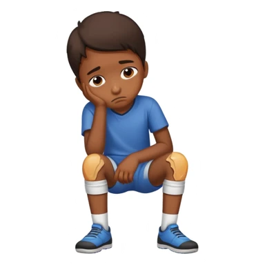 kid with brown skin sad hurt sticker
