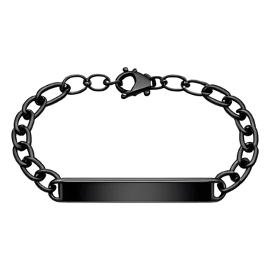 Horizontal black bar bracelet with chain  sticker