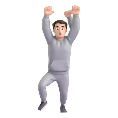 Rocky Balboa running up museum steps, raising arms in victory, grey sweats sticker