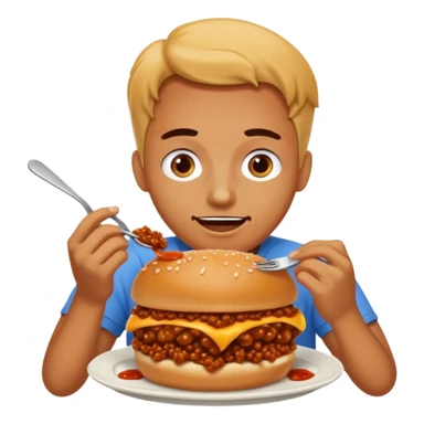 person eating sloppy joe sticker