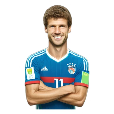 thomas muller lifting world cup sticker
