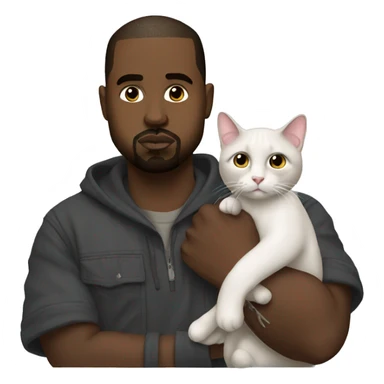 kanye west holding a cat sticker