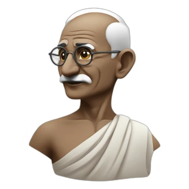 gandhi side profile with extrusion around his torso sticker