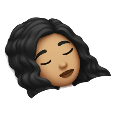 white girl with black hair sleeping in bed sticker