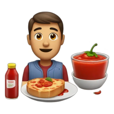 Homme enceinte avec du ketchup sticker