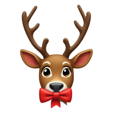 Rudolf with red bow sticker