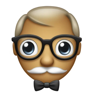 Create a smart, witty emoji with a mischievous expression, glasses or a monocle, and a playful touch like a bowtie. Keep it minimalistic and unique. sticker