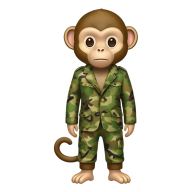 monkey wearing camo suit sticker