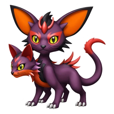 Dark exgy Liepard-Noivern-Litten-Sprigatito-Pokémon-fusion-creature (full body) sticker