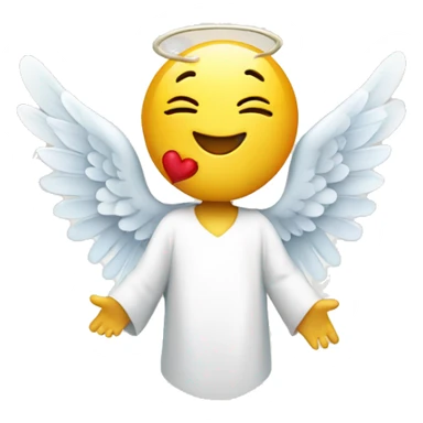 Angel smiley with heart and kiss sticker