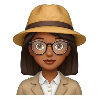 black woman wearing hats and glasses sticker