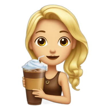 iced coffee girl sticker