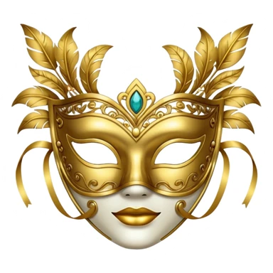 gold masquerade mask sticker