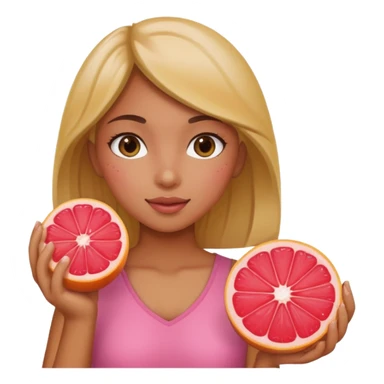 Girl holding grapefruit sticker
