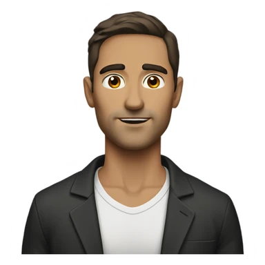 Brunette man sharp jawline sticker