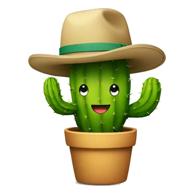 A cactus with a smiling face and a student hat  sticker