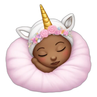 Sleeping Newborn with unicorn headband sticker