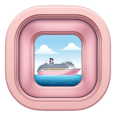 Light pink cruiseship window view  sticker