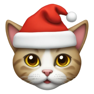 Cat with santa hat sticker