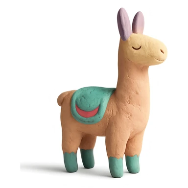 llama in claymation style with pastel colors sticker