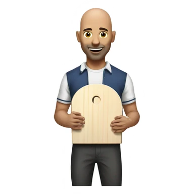 Bald man playing cornhole sticker