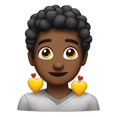 Chico negro con corona y corazones en los ojos  sticker