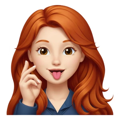 Long haired redhead winking & blowing kisses sticker