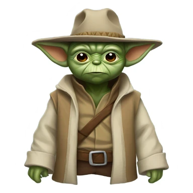 Yoda in a cowboy hat sticker
