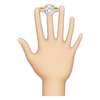 Hand with engagement ring sticker