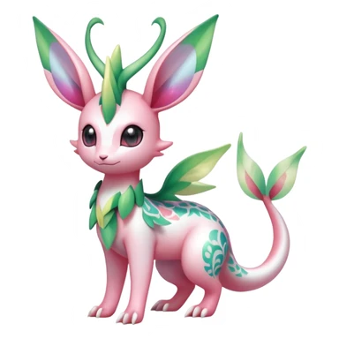 Shiny Exotic Cute Adorable Majestic Ethereal Sparkly Flygon-Sylveon-Leafeon-Shaymin-Hybrid-Creature with pattern-markings sticker