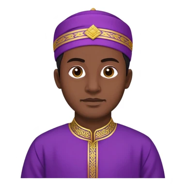 man with purple baju melayu and black sampin  sticker