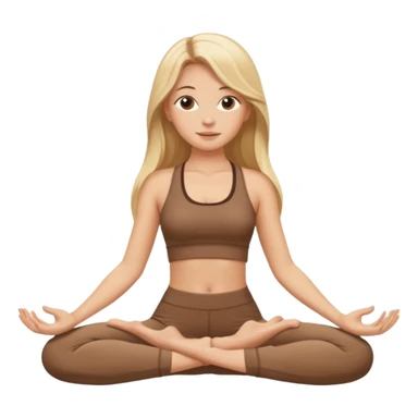 White girl with long blonde hair doing yoga brown set sticker