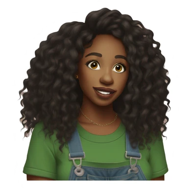 sza wear overalls green ringer tee sticker