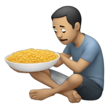 man starving sticker