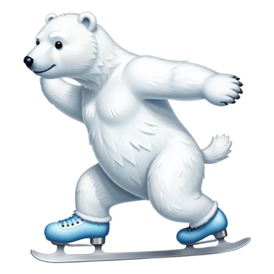 Polar bear ice skating sticker