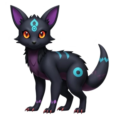 Salandit-Umbreon-Litten-Noibat-Fakémon-hybrid-creature (full body)  sticker