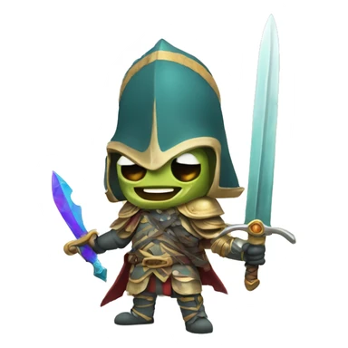 Hispanic warrior squid with sword sticker
