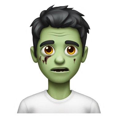 boy zombie with dark hair and white shirt sticker