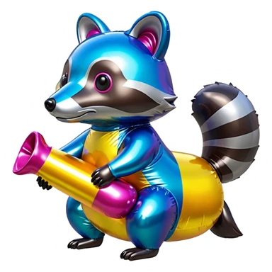  SPAM meat jeff koons style inflatable raccoon abstract art sculpture  sticker