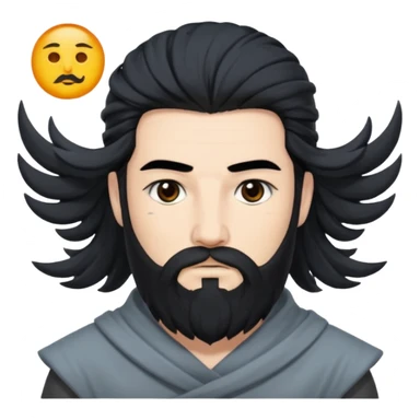 Boreas, God of the North Wind from Gods and Goddesses with black hair and beard, grey outfit sticker
