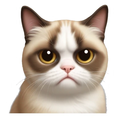 Grumpy cat face but cute kitten and chonky sticker