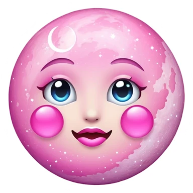 Pink sparkly moon sticker